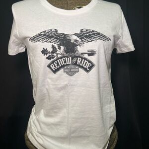 Harley-Davidson White Tee with Eagle Graphic